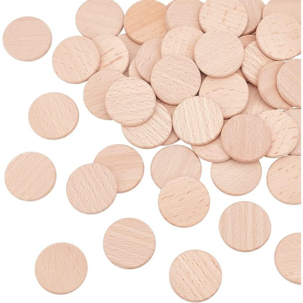 50Pcs 30.5mm Blank Beech Wood  - đánh giá và giá Oud Wood Chip