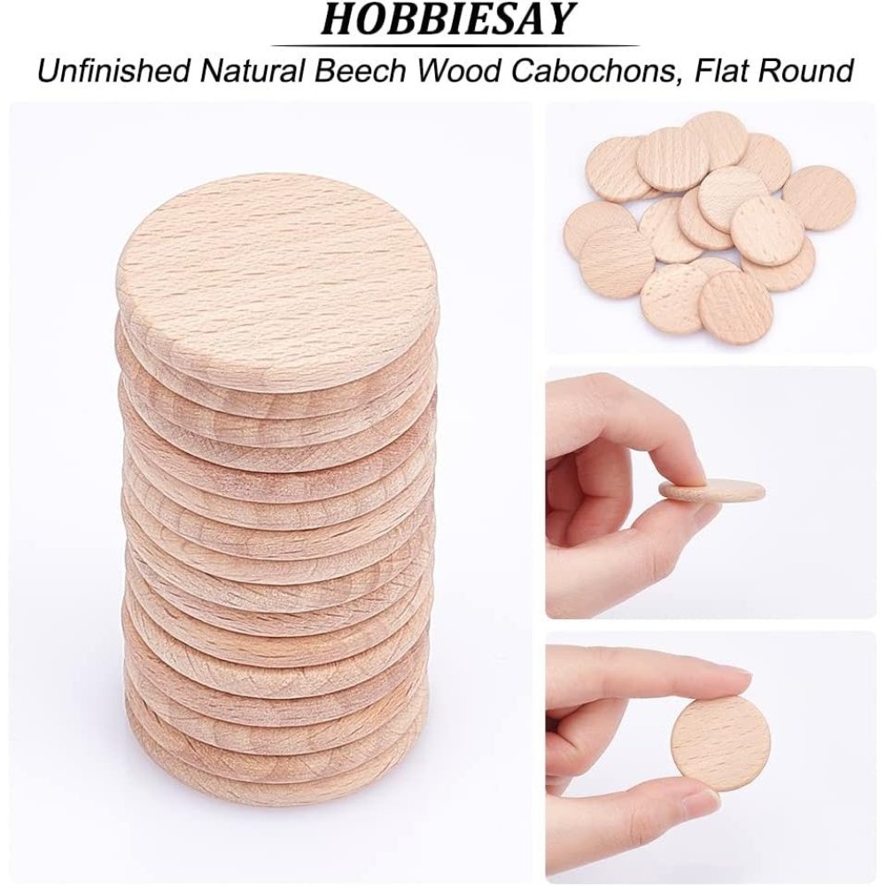 50Pcs 30.5mm Blank Beech Wood  - đánh giá và giá Oud Wood Chip