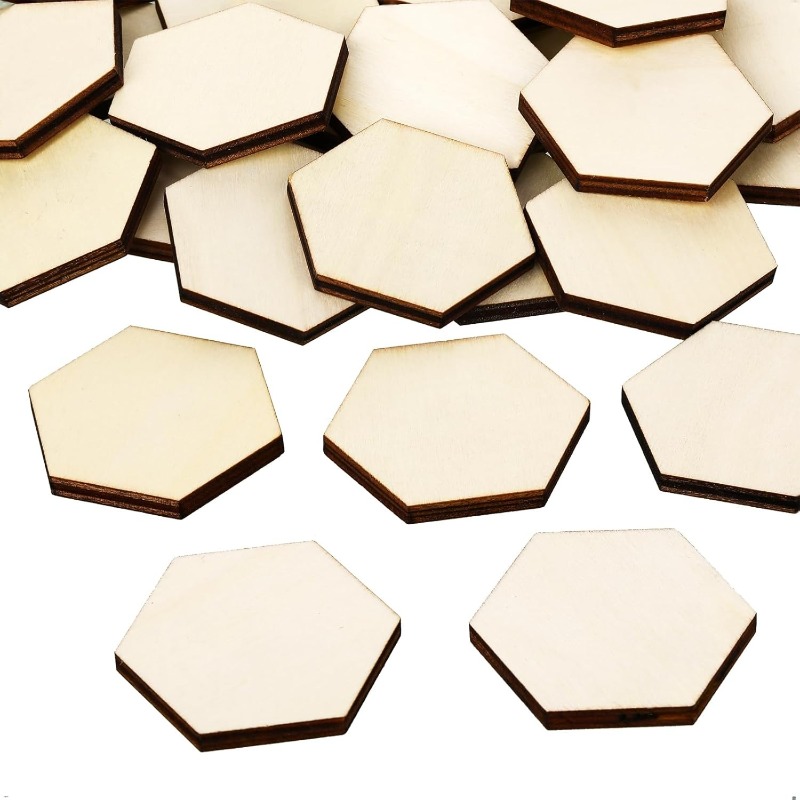 50PCS 4CM Unfinished Wood Hexa - đánh giá và giá Oud Wood Chip