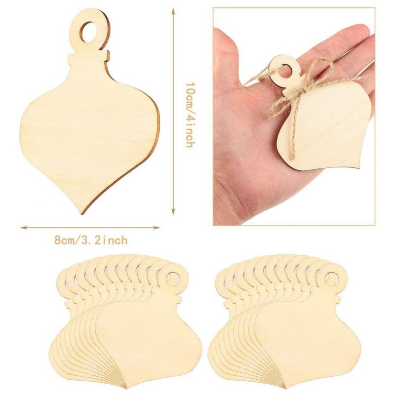 10PCS Christmas Wooden Hanging - đánh giá và giá Oud Wood Chip