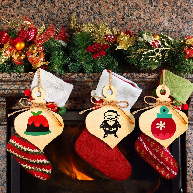 10PCS Christmas Wooden Hanging - đánh giá và giá Oud Wood Chip