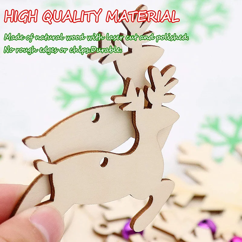 10Pcs Unfinished Christmas Woo - đánh giá và giá Oud Wood Chip