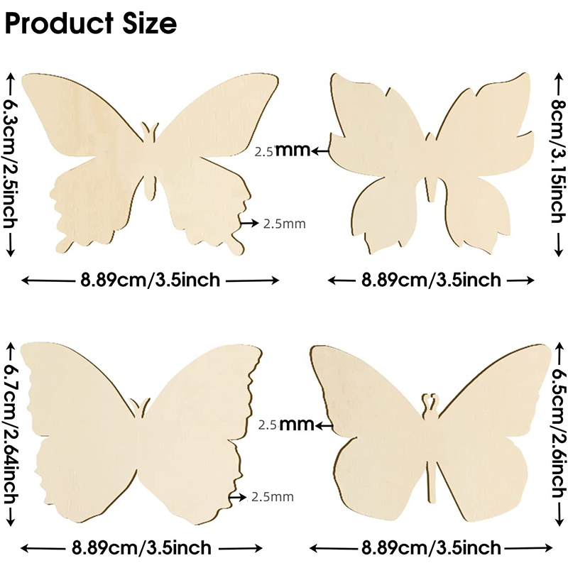 10pcs Wooden Butterfly Blank W - đánh giá và giá Oud Wood Chip