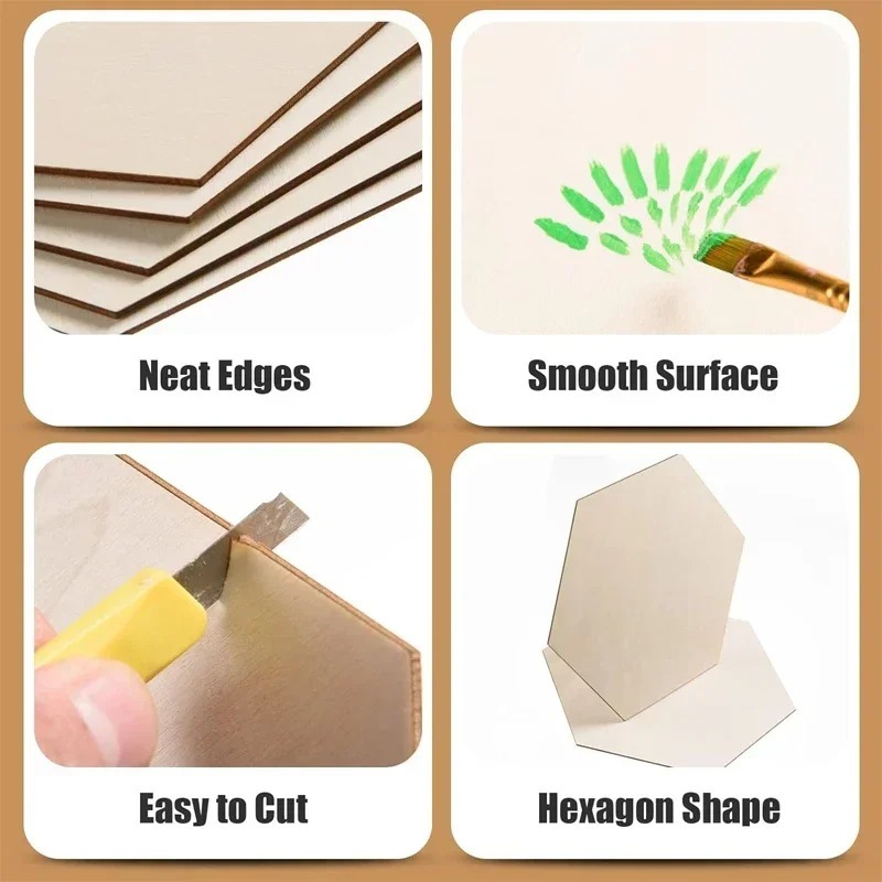 10-120mm Wooden Hexagon Blank  - đánh giá và giá Oud Wood Chip