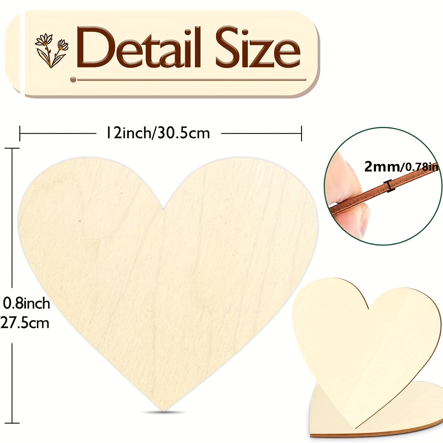 2Pcs 12Inch Blank Heart Cutout - đánh giá và giá Oud Wood Chip