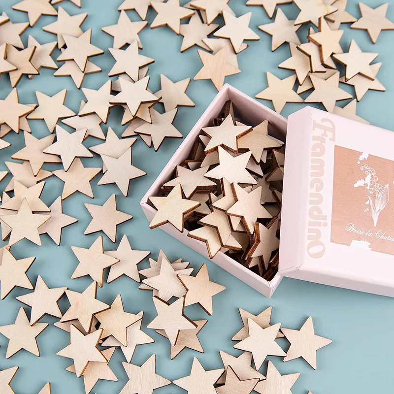 100-500Pcs Mini Wooden Stars B - đánh giá và giá Oud Wood Chip