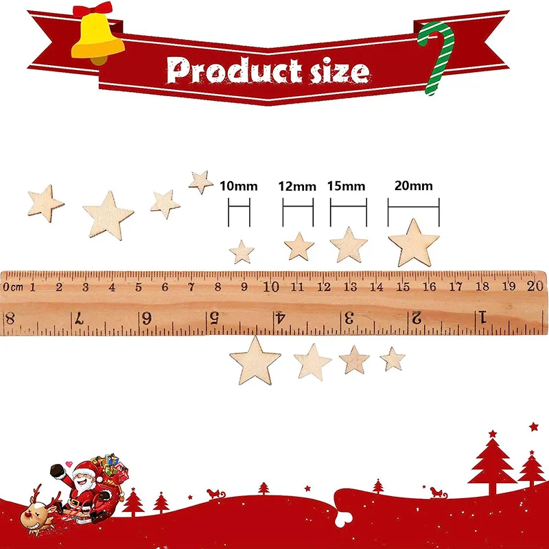 100-500Pcs Mini Wooden Stars B - đánh giá và giá Oud Wood Chip