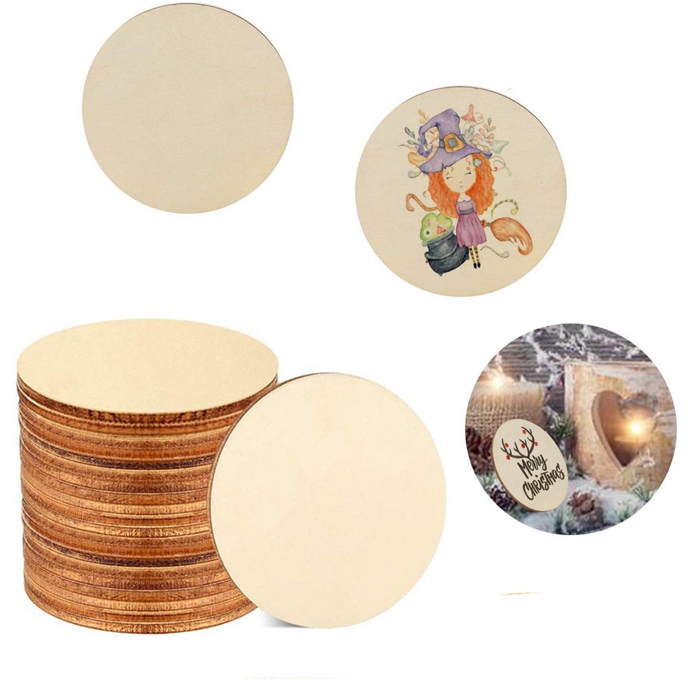 5-100Pcs Unfinished Round Wood - đánh giá và giá Oud Wood Chip